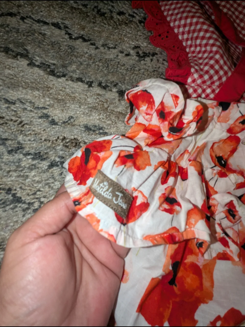 Matilda Jane White Romper with Red Floral Print
